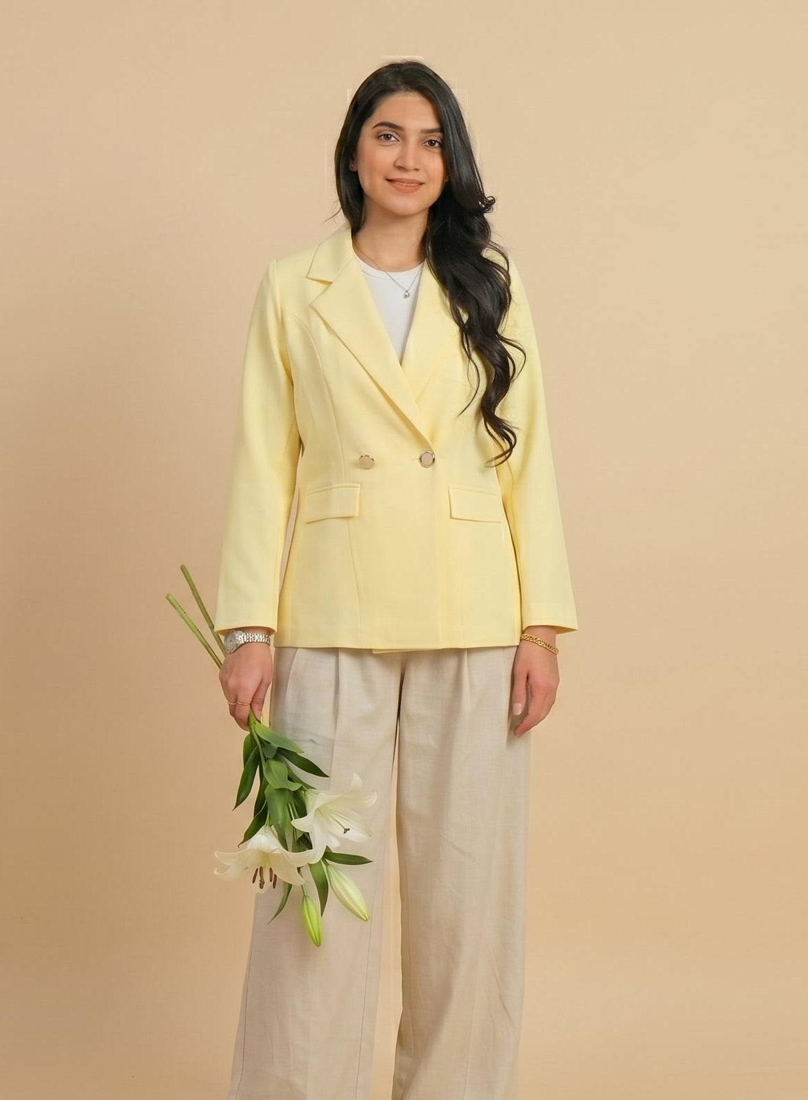 Classic Blazer Pastel Yellow