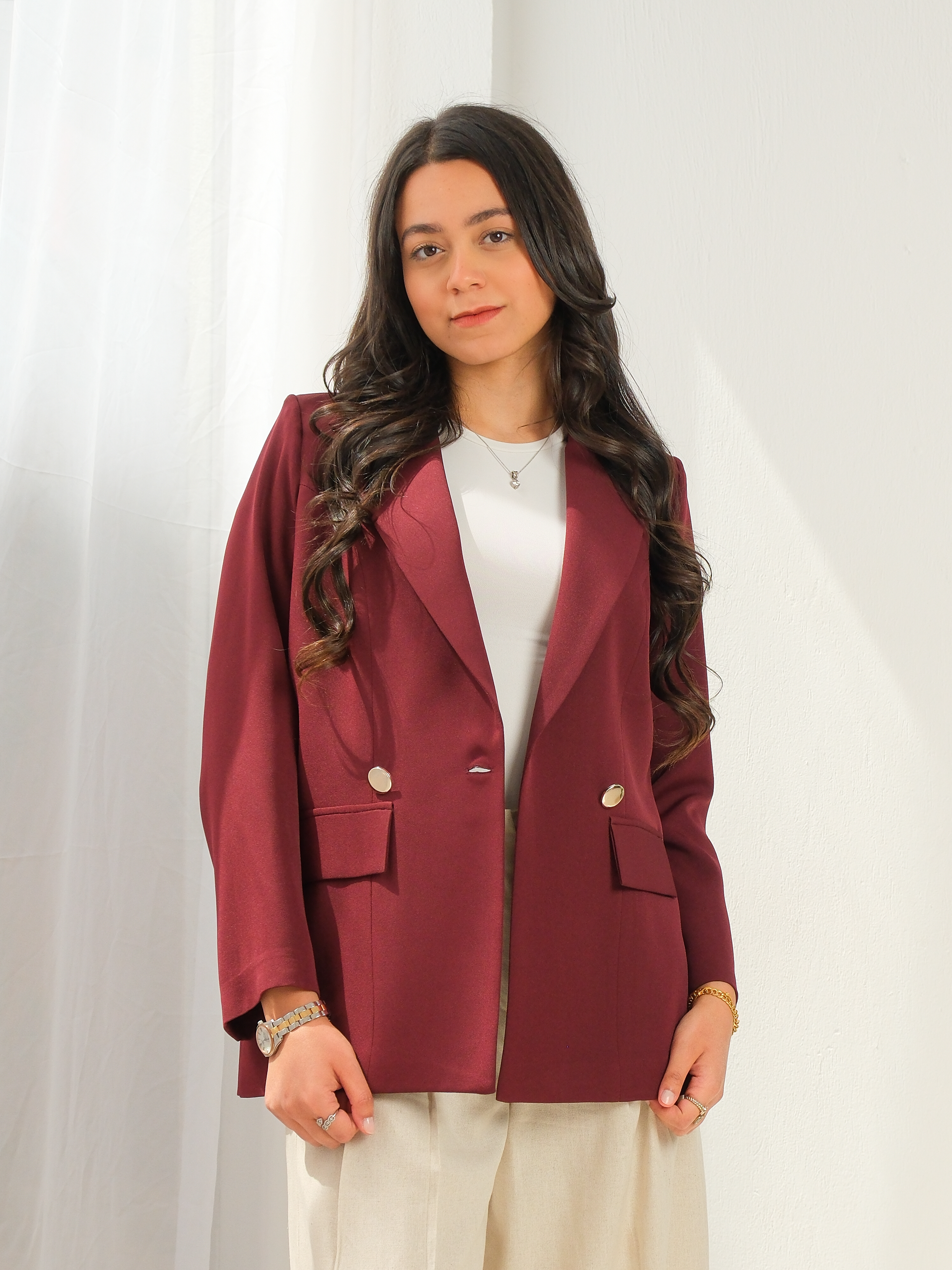 Classic Blazer Pastel (Burgundy)